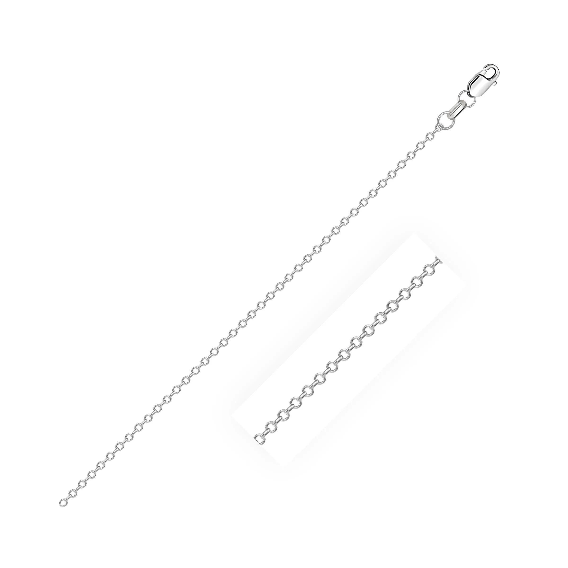 14k White Diamond Cut Cable Link Chain 0.8mm-rx05445-16