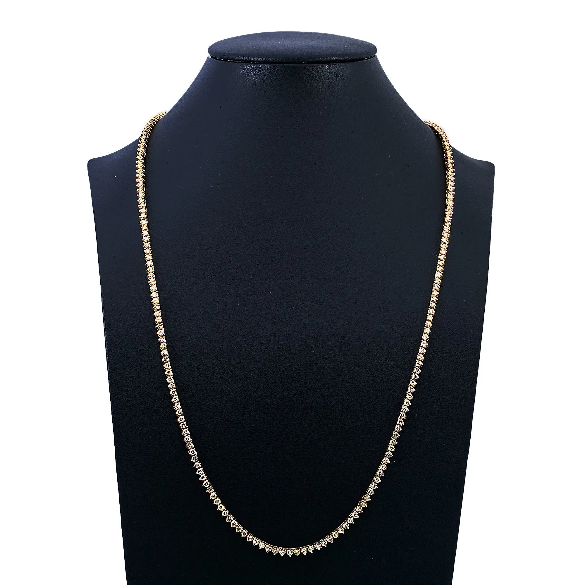 14K Yellow Gold Men's Tennis Chain With 12.00 CT Diamonds