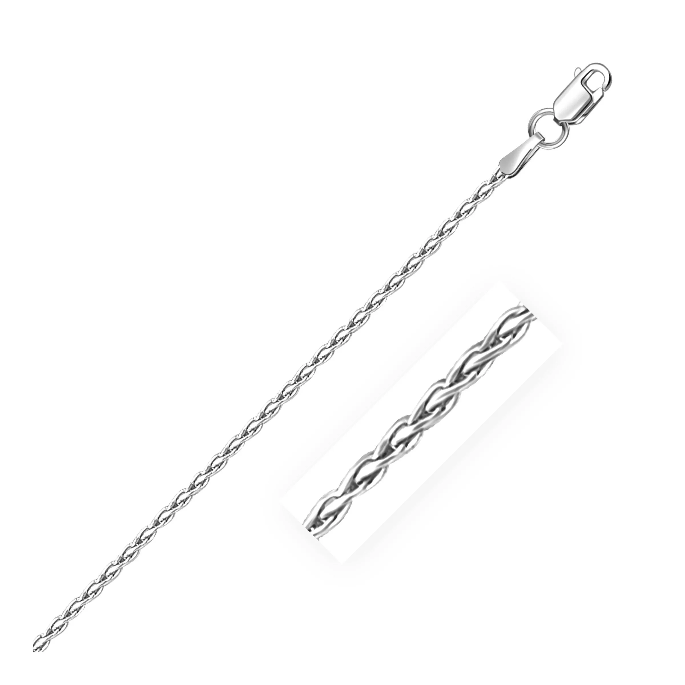 18k White Gold Round Wheat Chain 1.4mm-rx53661-18