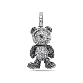 18K White Gold Teddy Bear Women's Pendant with 2.00CT Diamonds