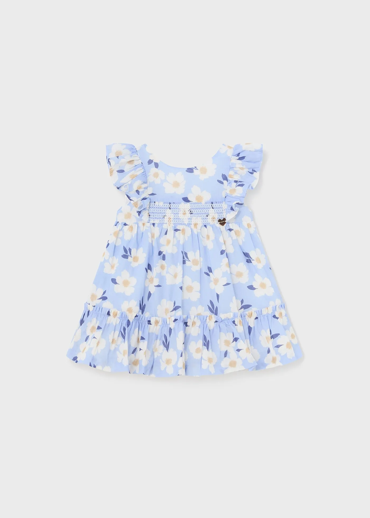 1917 - Printed dress for baby girl - Indigo