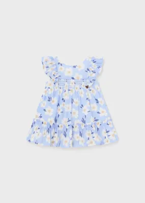 1917 - Printed dress for baby girl - Indigo