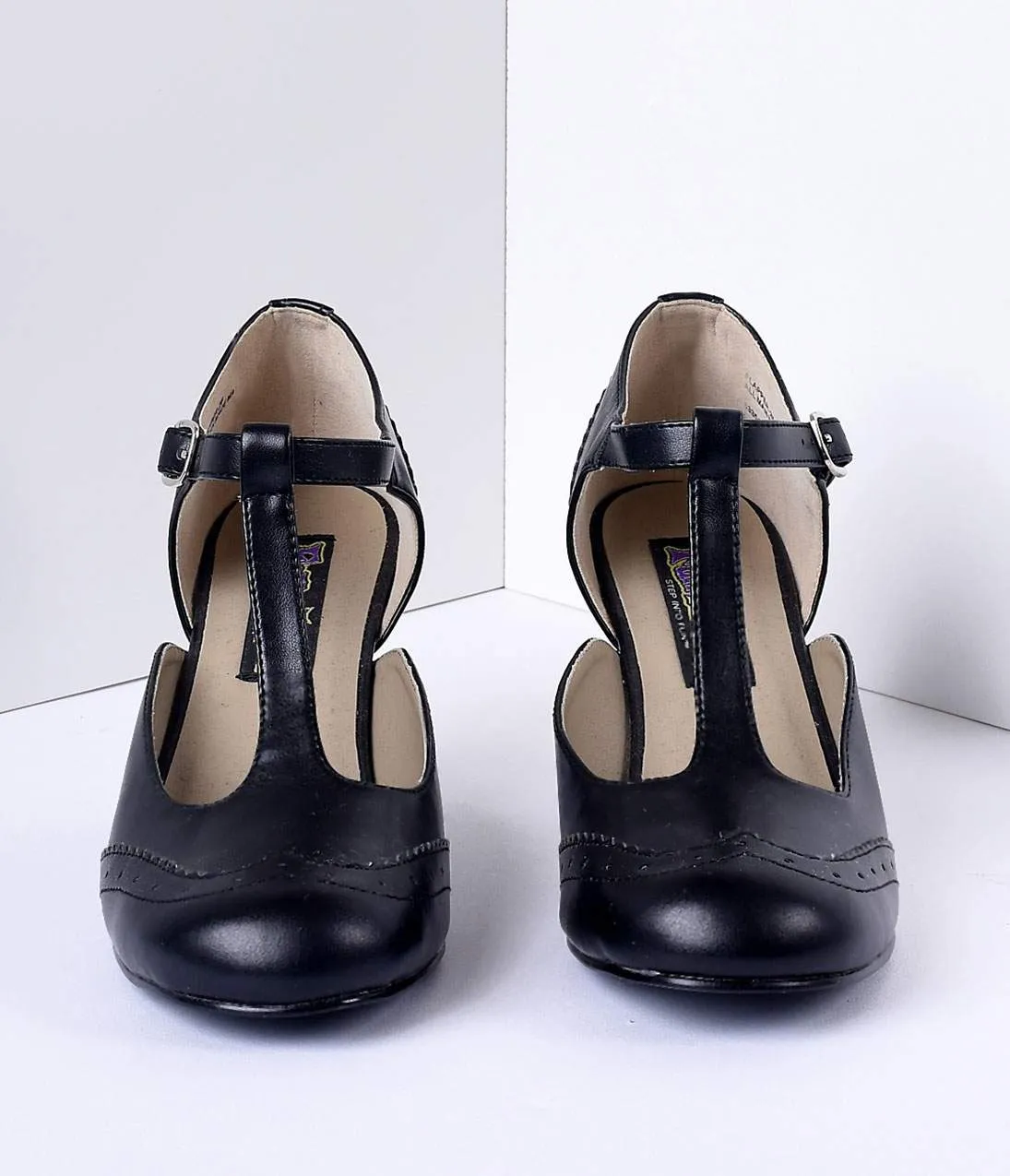 1920s Black T-Strap Mary Jane Heels