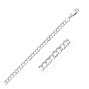 4.7mm 14k White Gold Solid Curb Chain-rx05440-24