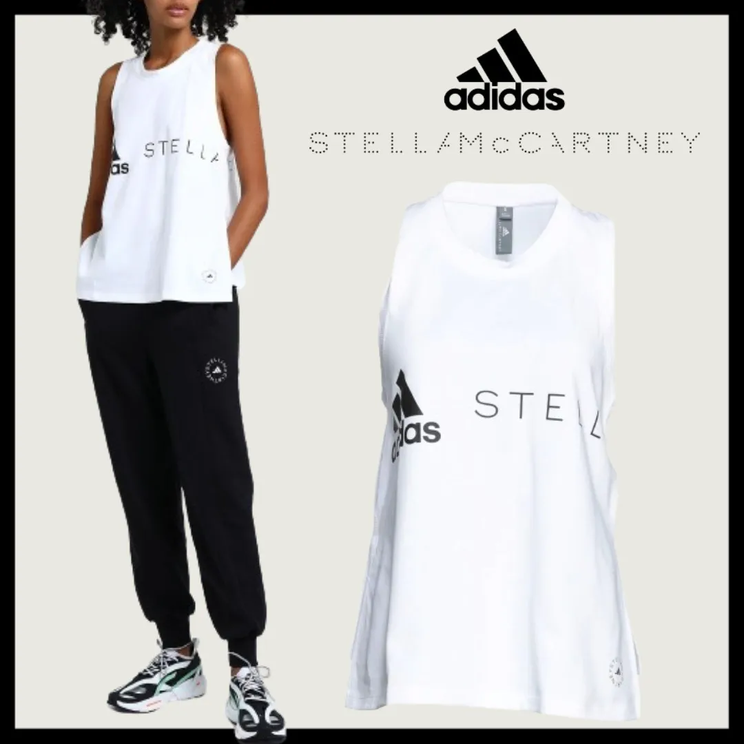 adidas by Stella McCartney  |Unisex Street Style Plain Cotton Logo Tanks & Camisoles