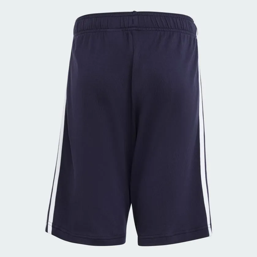 ADIDAS JUNIOR ESSENTIALS 3 STRIPE KNIT NAVY SHORTS