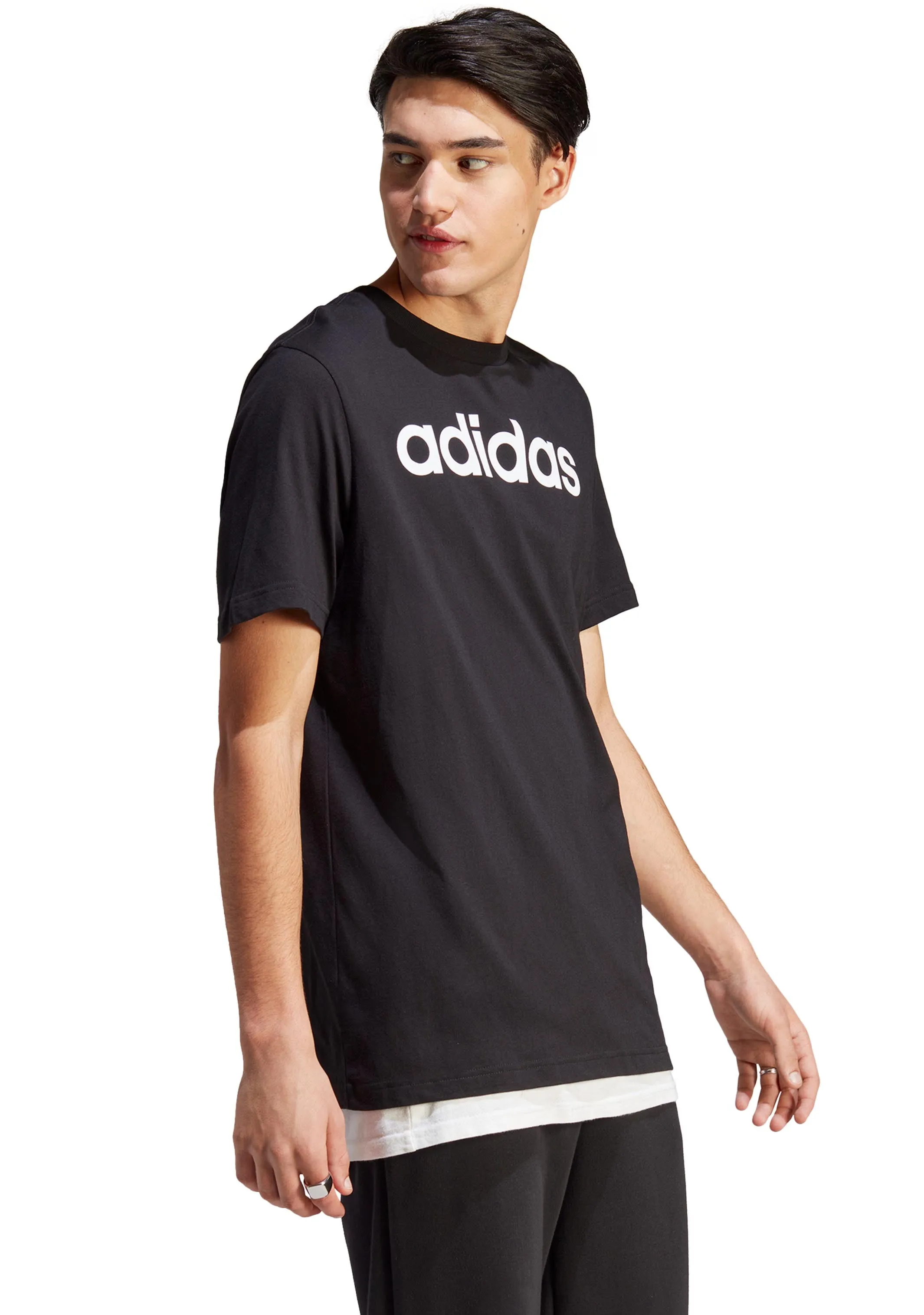 Adidas Mens Essentials Single Jersey Linear Embroidered Logo Tee  IC9274