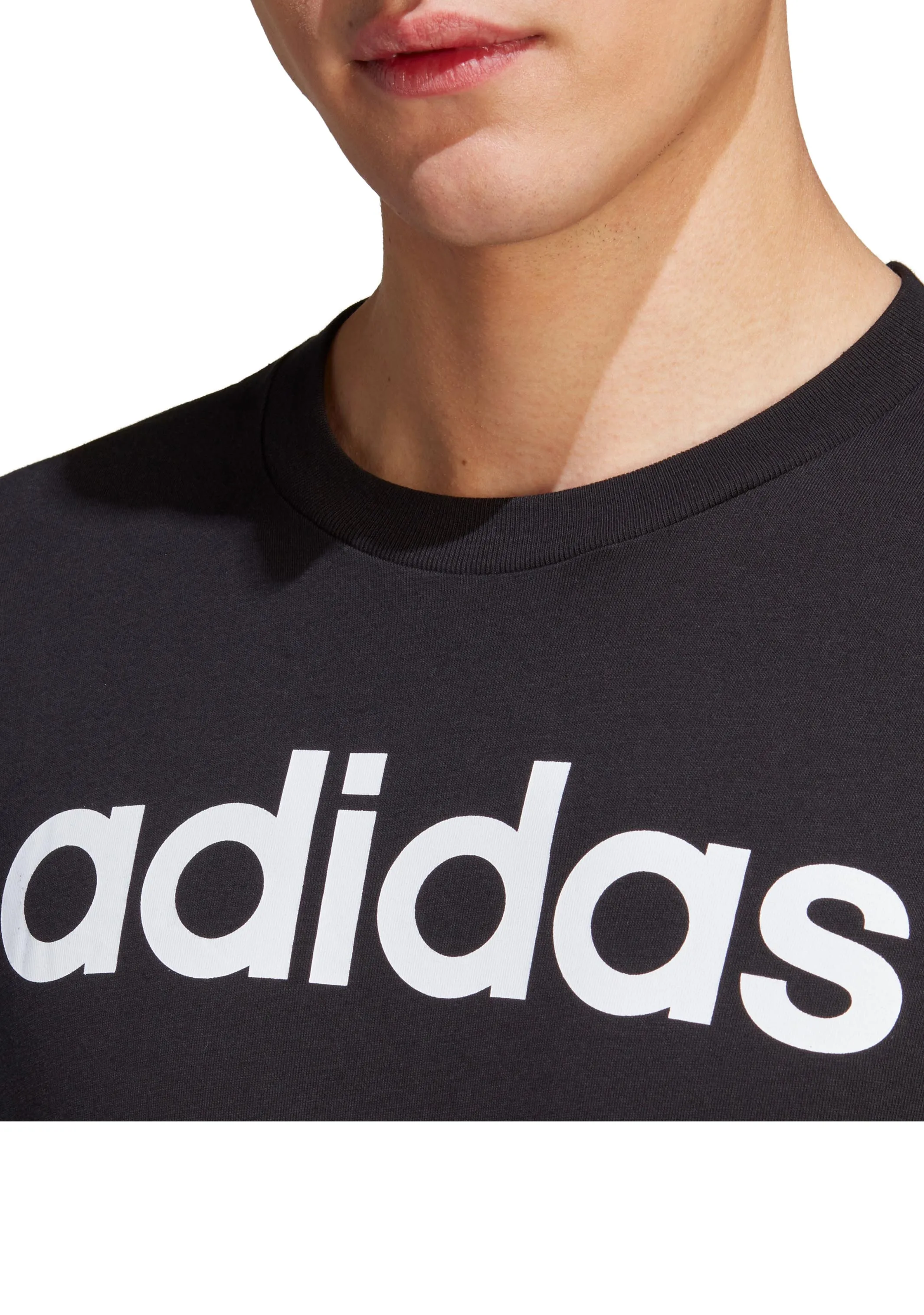 Adidas Mens Essentials Single Jersey Linear Embroidered Logo Tee  IC9274