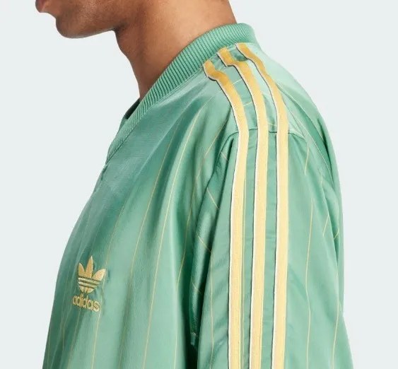 adidas  |Stripes Street Style V-Neck Long Sleeves Logo Tops