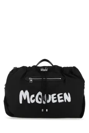 Alexander McQueen Logo Printed Drawstring Bundle Bag