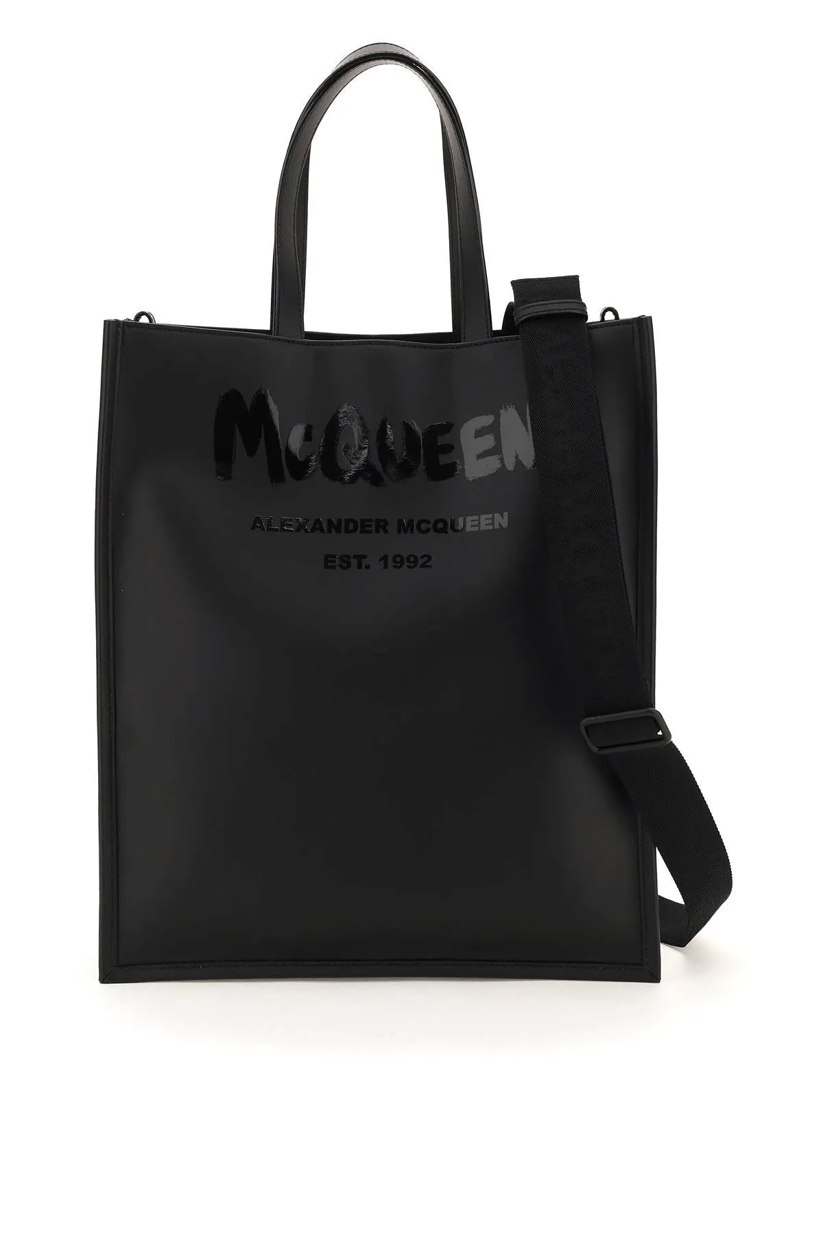 Alexander McQueen Logo Printed Open Top Tote Bag