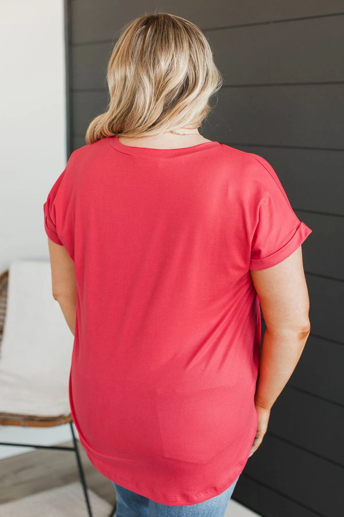 All The Best Short Sleeve Top- Dark Coral