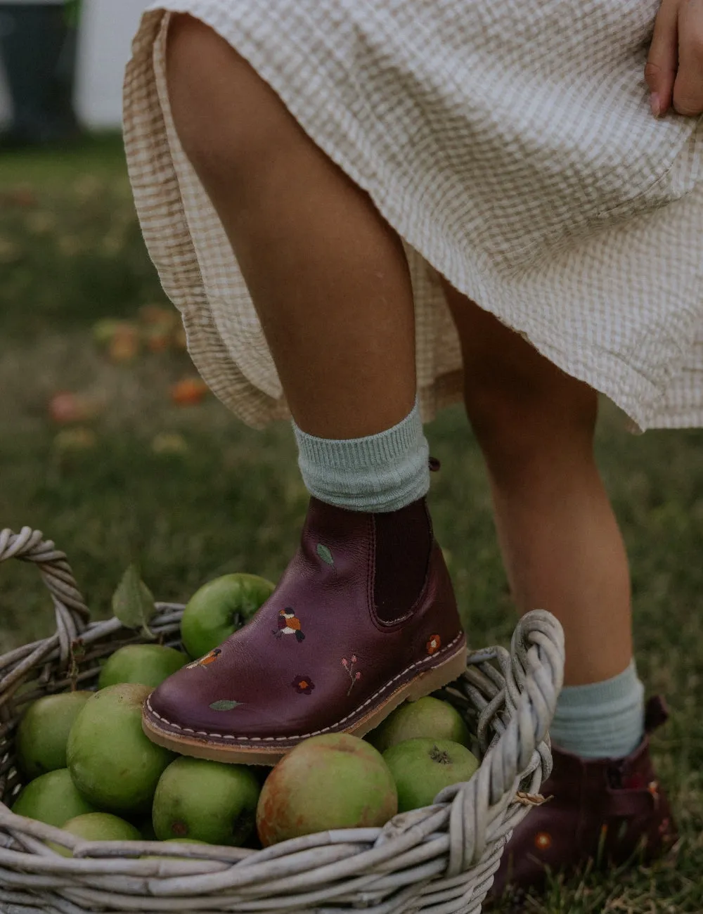 Ankle Boot Birds - Plum