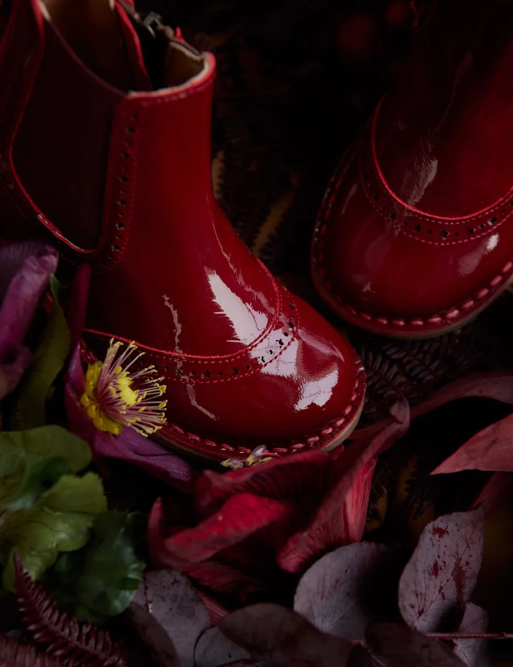 Ankle Boot Stars - Cherry Patent