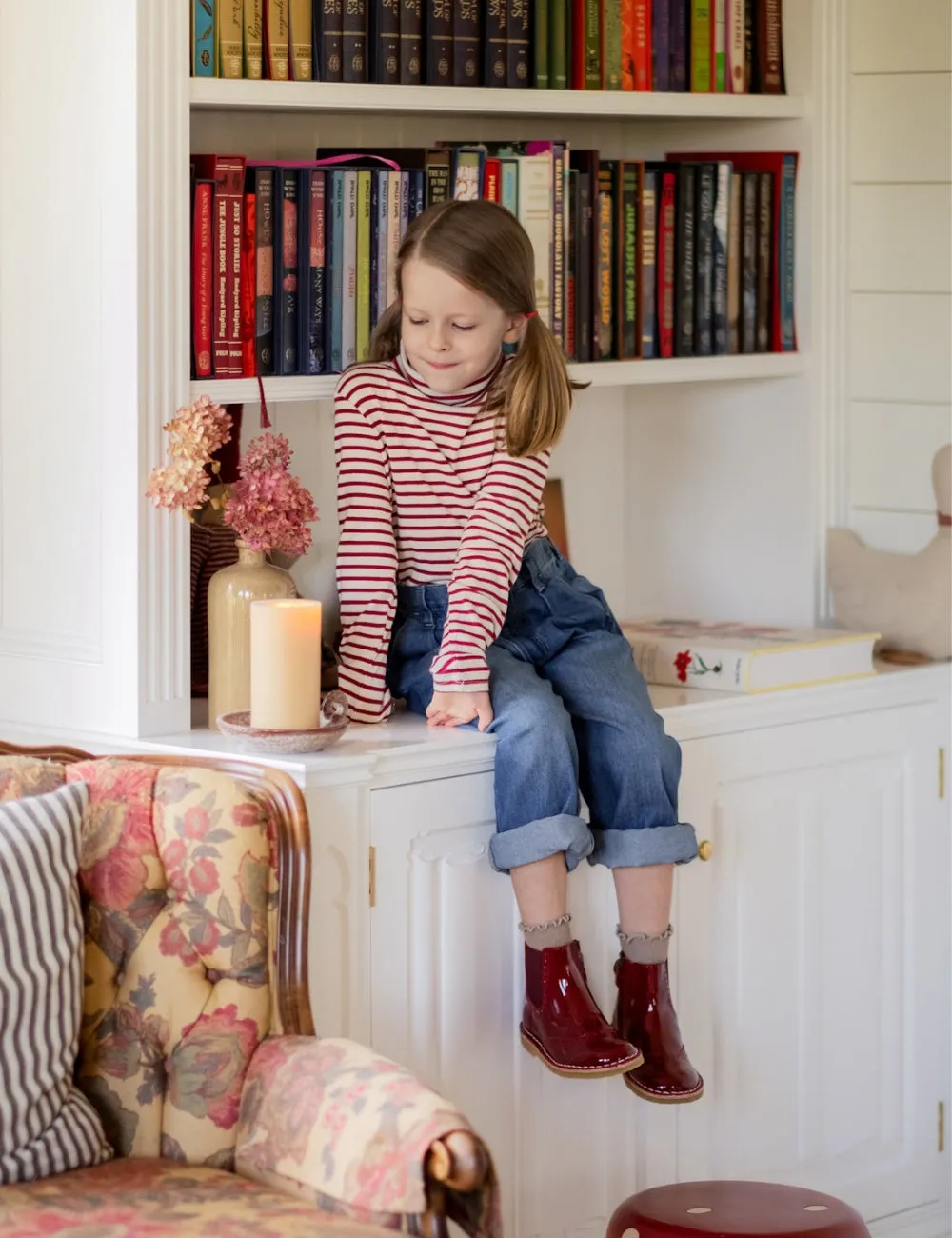 Ankle Boot Stars - Cherry Patent