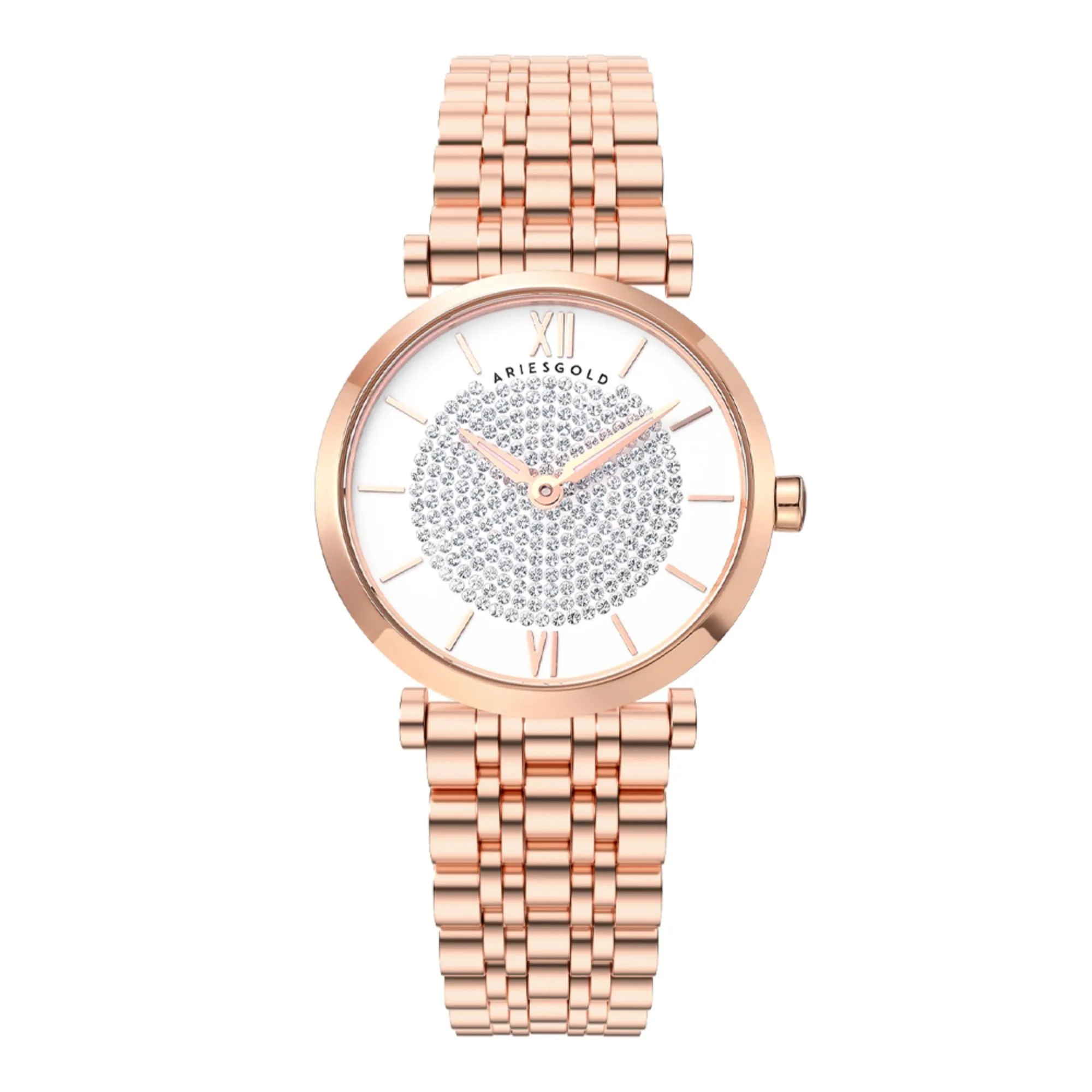 Aries Gold Draliet Rose Gold Stainless Steel Strap Women Majestic Watches L 5042 RG-W