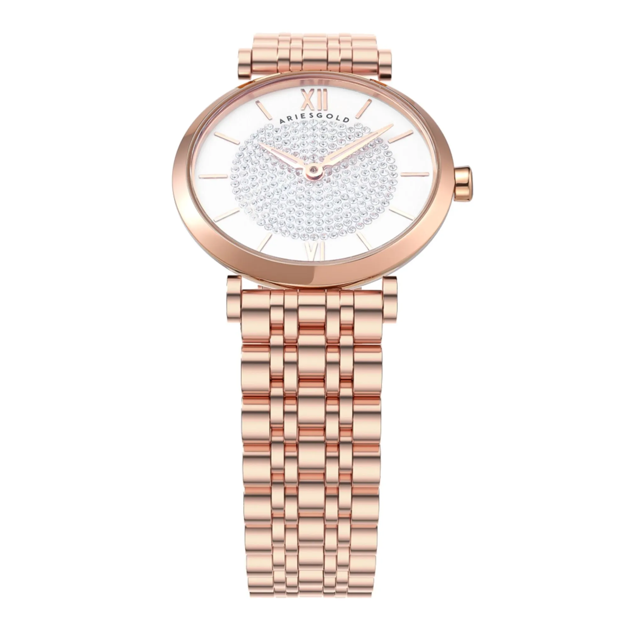 Aries Gold Draliet Rose Gold Stainless Steel Strap Women Majestic Watches L 5042 RG-W