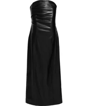 Ats the Label Women's Sienna Black Leather Tube Midi Dress