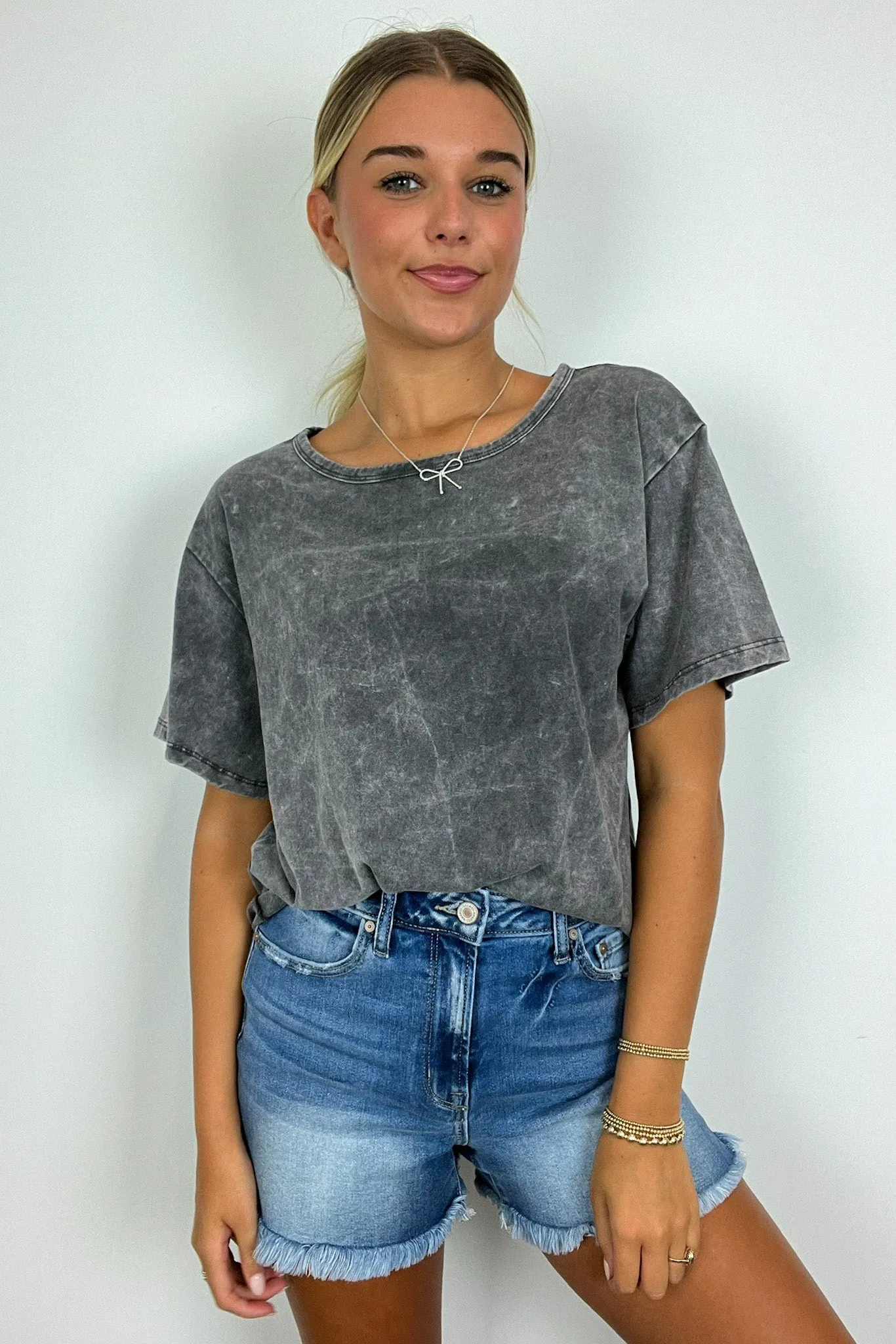 Aurora Nights Mineral Washed Short Sleeve Top