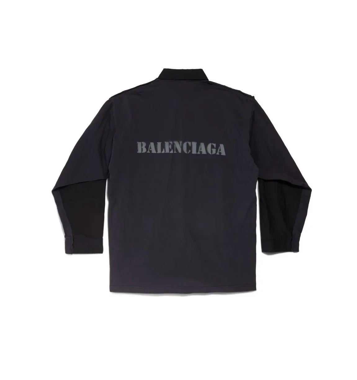 BALENCIAGA  |Men's Stencil Type Hybrid Shirt Oversized in Black