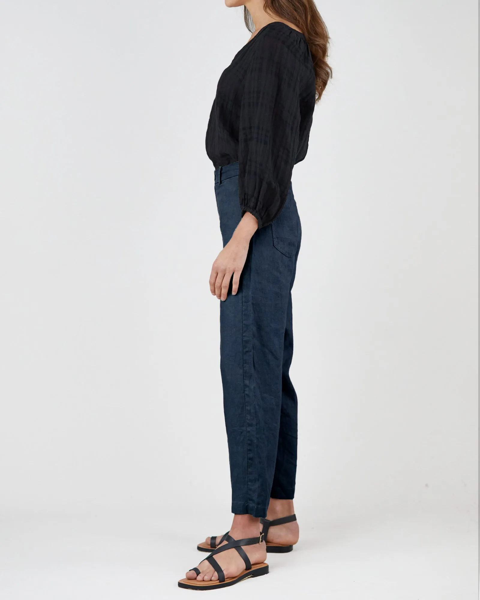 Barossa Linen Pant - Navy