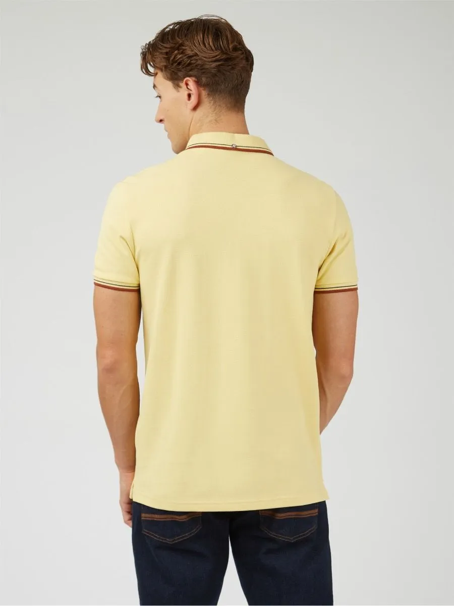 Ben Sherman Casual Short Sleeve Polo Shirt Lemon