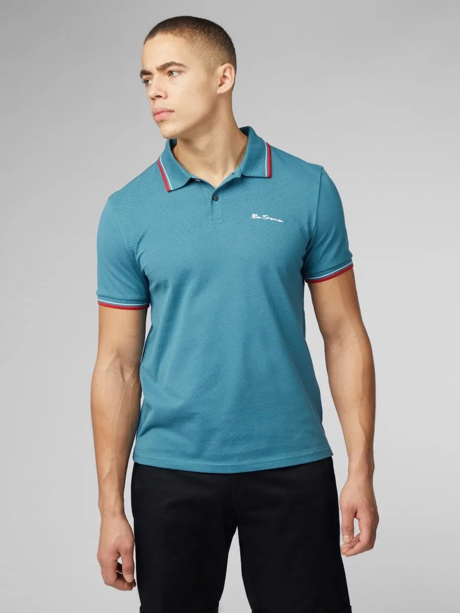 Ben Sherman Casual Short Sleeve Polo Shirt Teal