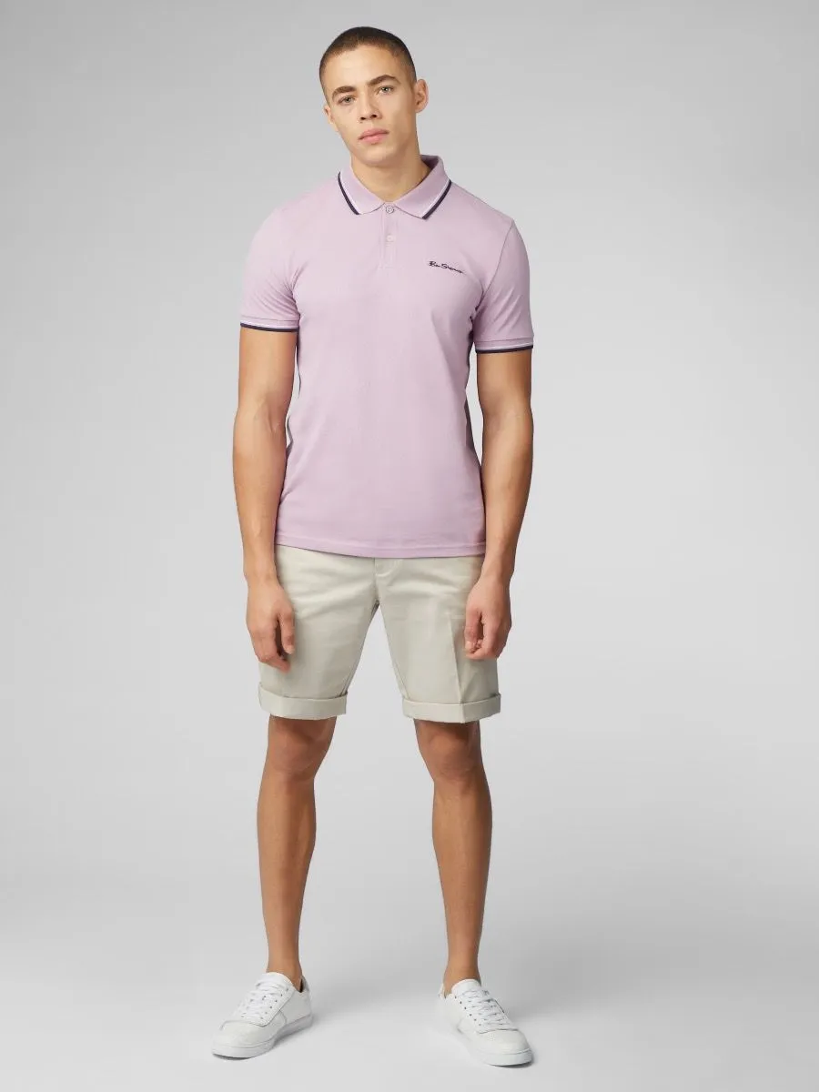 Ben Sherman Casual Short Sleeve Polo Shirt Violet