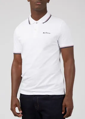 Ben Sherman Casual Short Sleeve Polo Shirt White