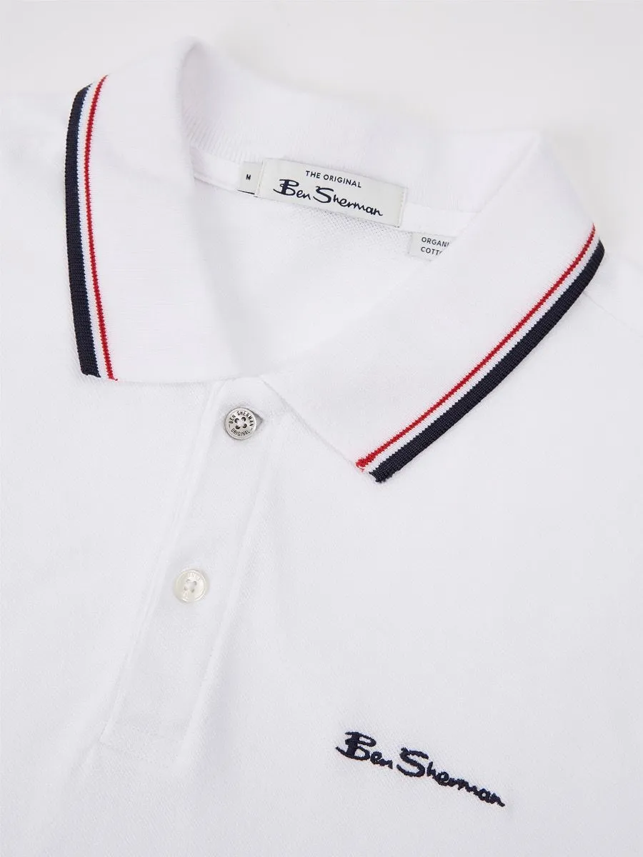 Ben Sherman Casual Short Sleeve Polo Shirt White