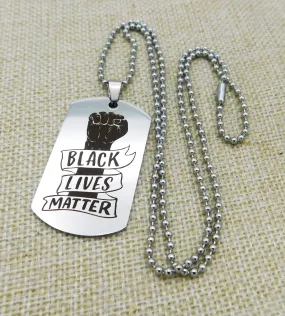 Black Lives Matter Necklace Stainless Steel Gift Jewelry Ideas Black Owned