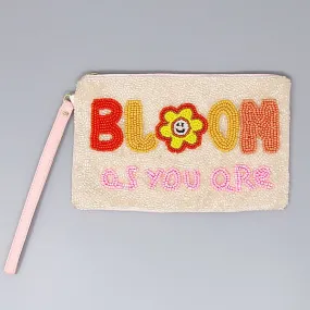 BLOOM AS YOU ARE Seed Beaded Wristlet