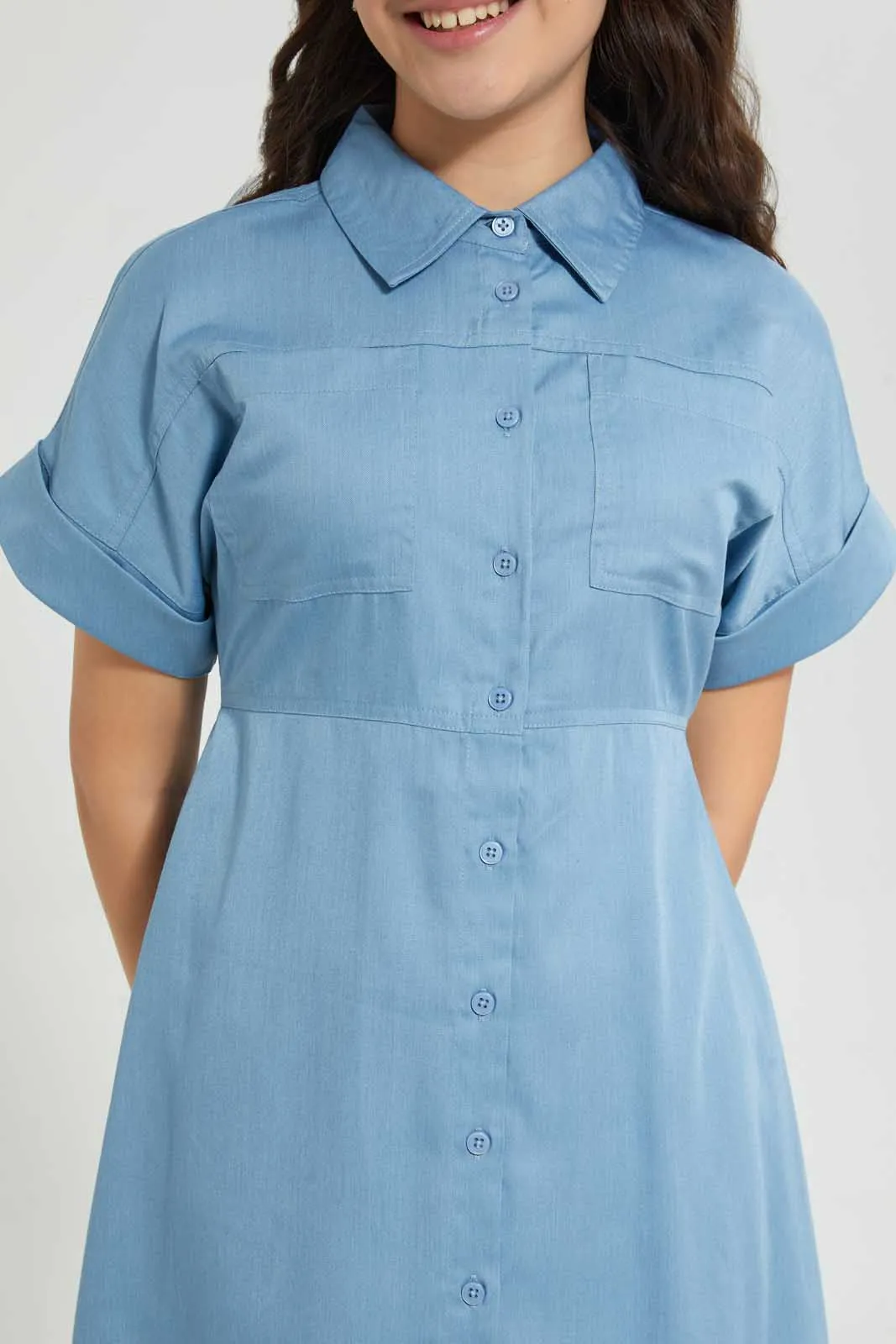 Blue Denim Shirt Dress