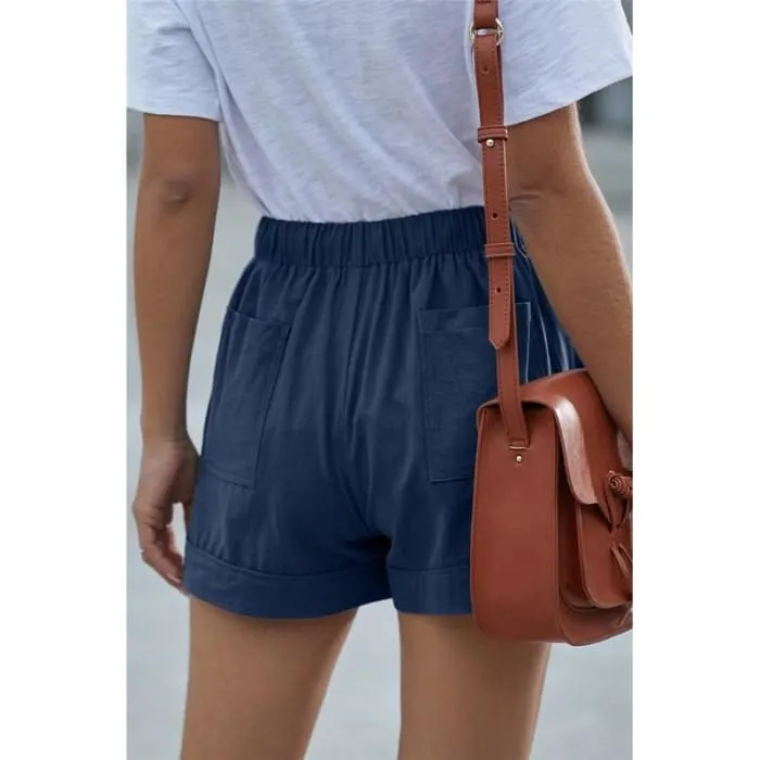 Blue Ink Casual Tencel Shorts