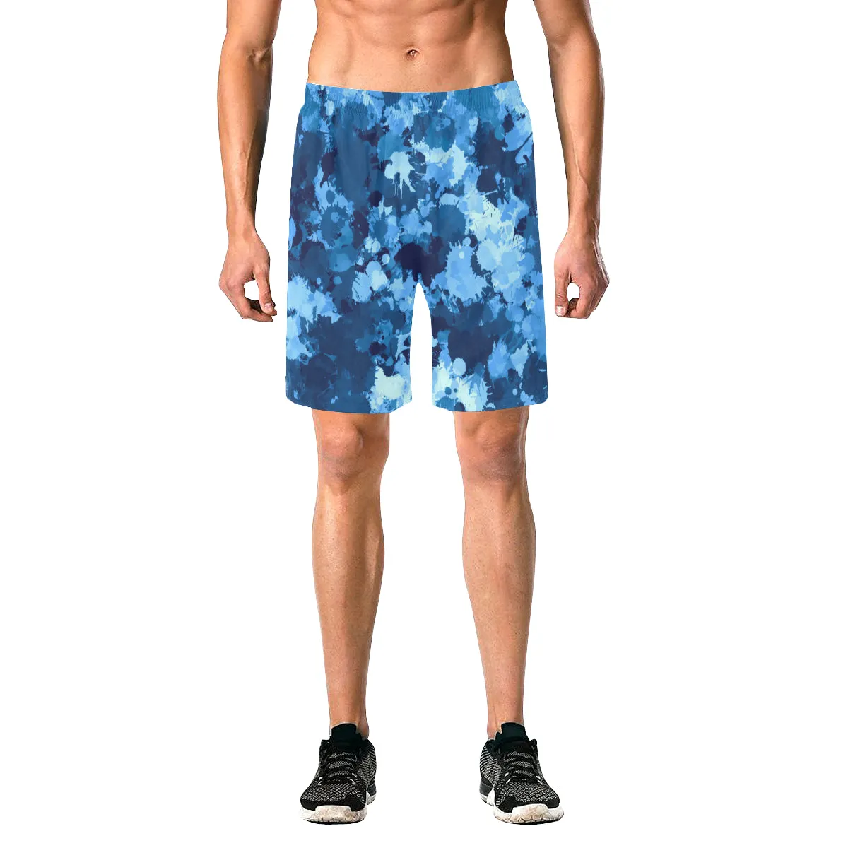 Blue Paint Splatter Casual Shorts