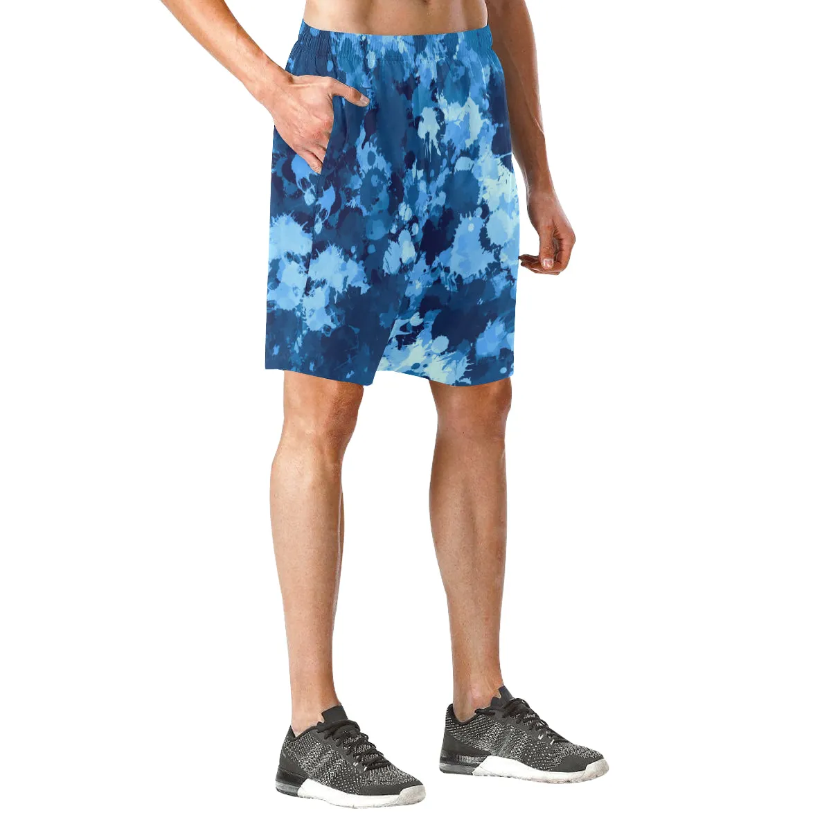 Blue Paint Splatter Casual Shorts