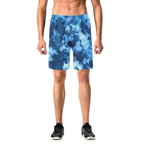 Blue Paint Splatter Casual Shorts