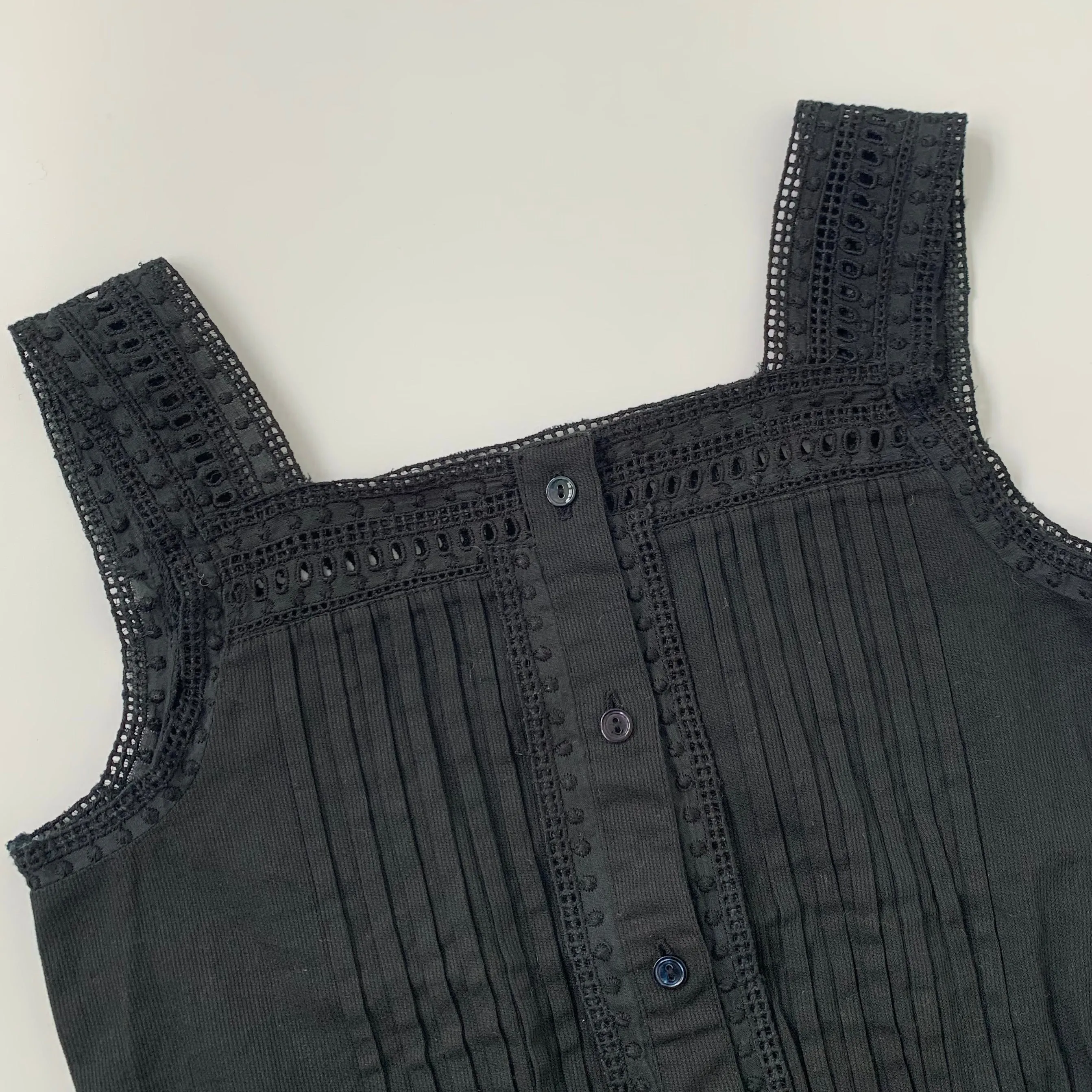 Bonpoint Black Summer Top With Broderie Anglaise: 8 Years