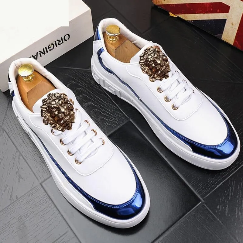 British Designer Fashion Men's Solid Low Top Breathable Casual Dress Shoes