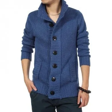 Button Down Vest for Men with Large Buttons and Thick Wool Knit