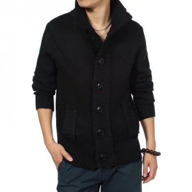 Button Down Vest for Men with Large Buttons and Thick Wool Knit