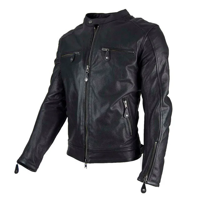 By City Street Cool Leather Motorcycle Summer Jacket Black