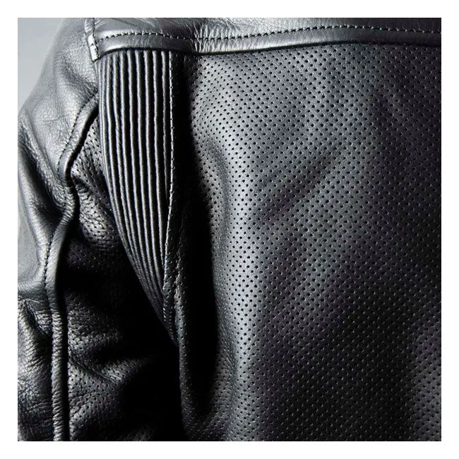 By City Street Cool Leather Motorcycle Summer Jacket Black