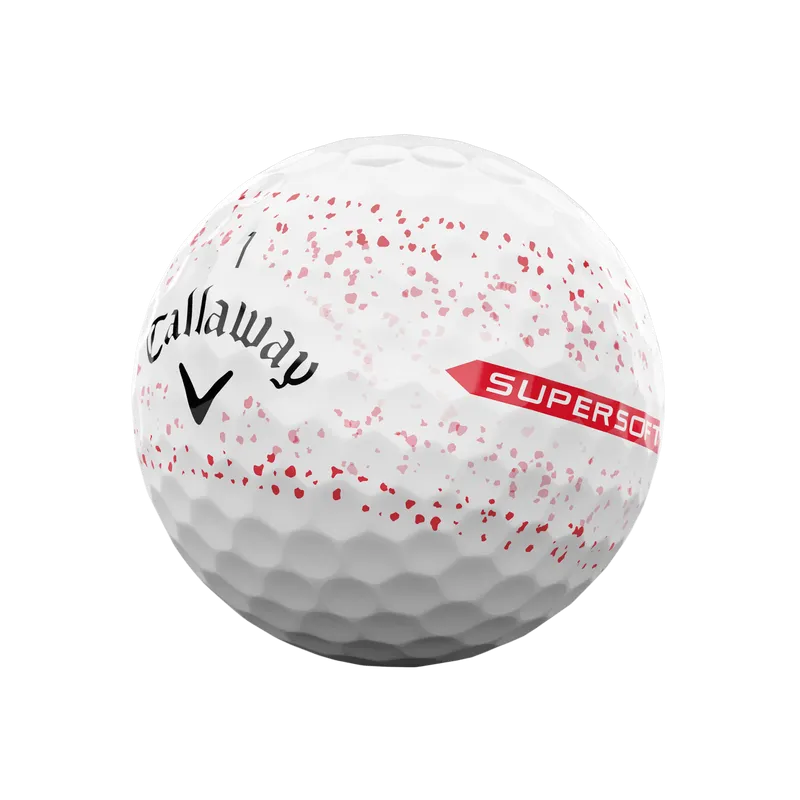 Callaway Supersoft Splatter 360 Red Golf Balls Sleeve