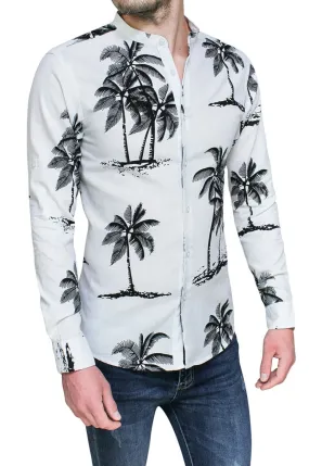 Camicia uomo di lino sartoriale bianco casual Hawaiana estiva tag S M L XL XXL