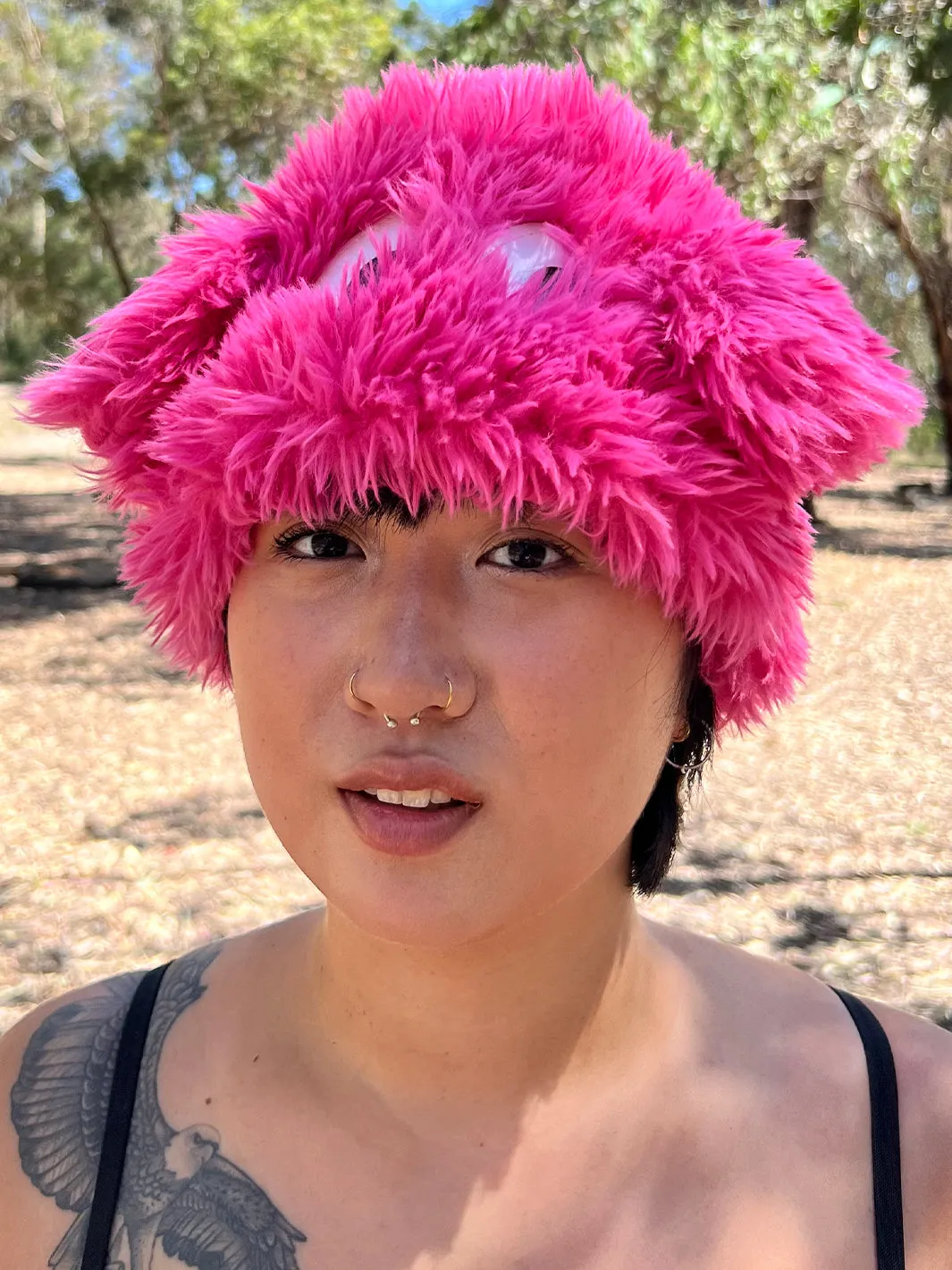 CARTOON FUZZY HAT - PINK