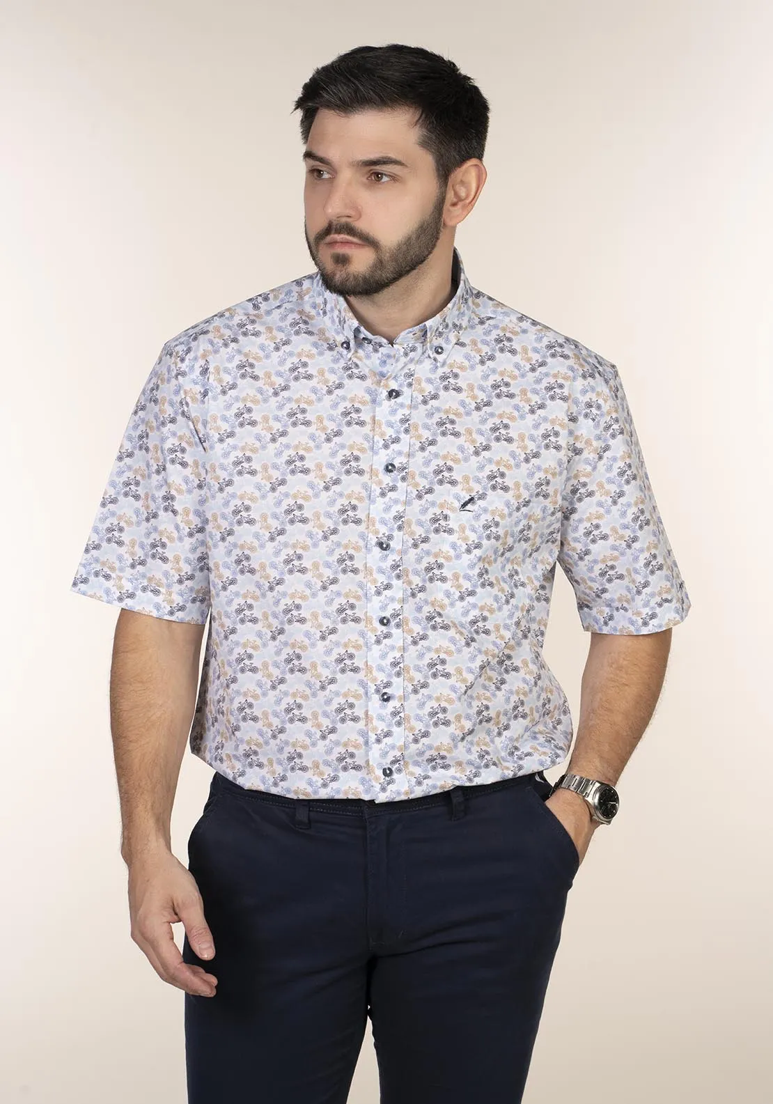 Casual Patterned Short Sleeve Shirt