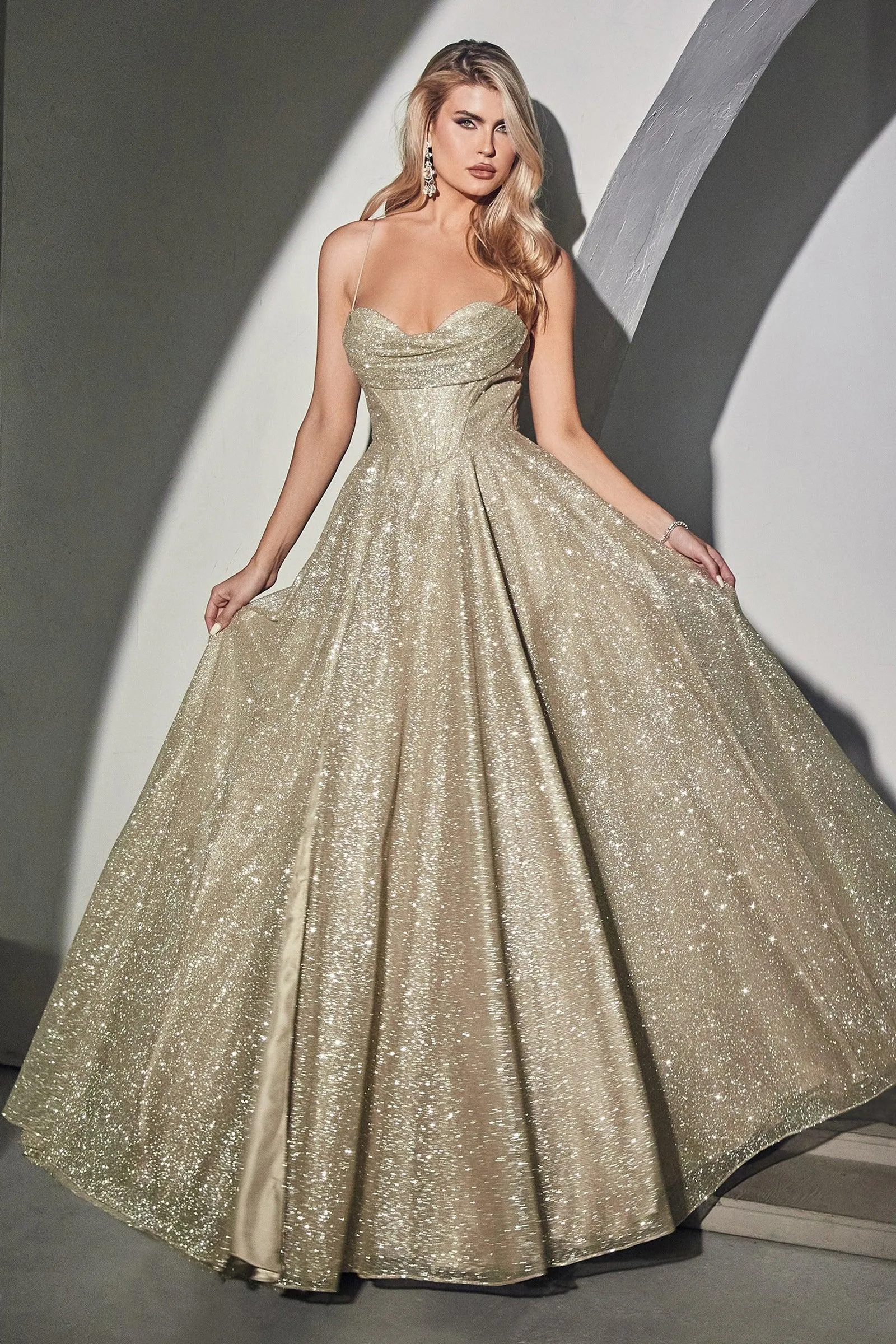 Cinderella Divine CD252 Sparkling Long Evening Prom Gown