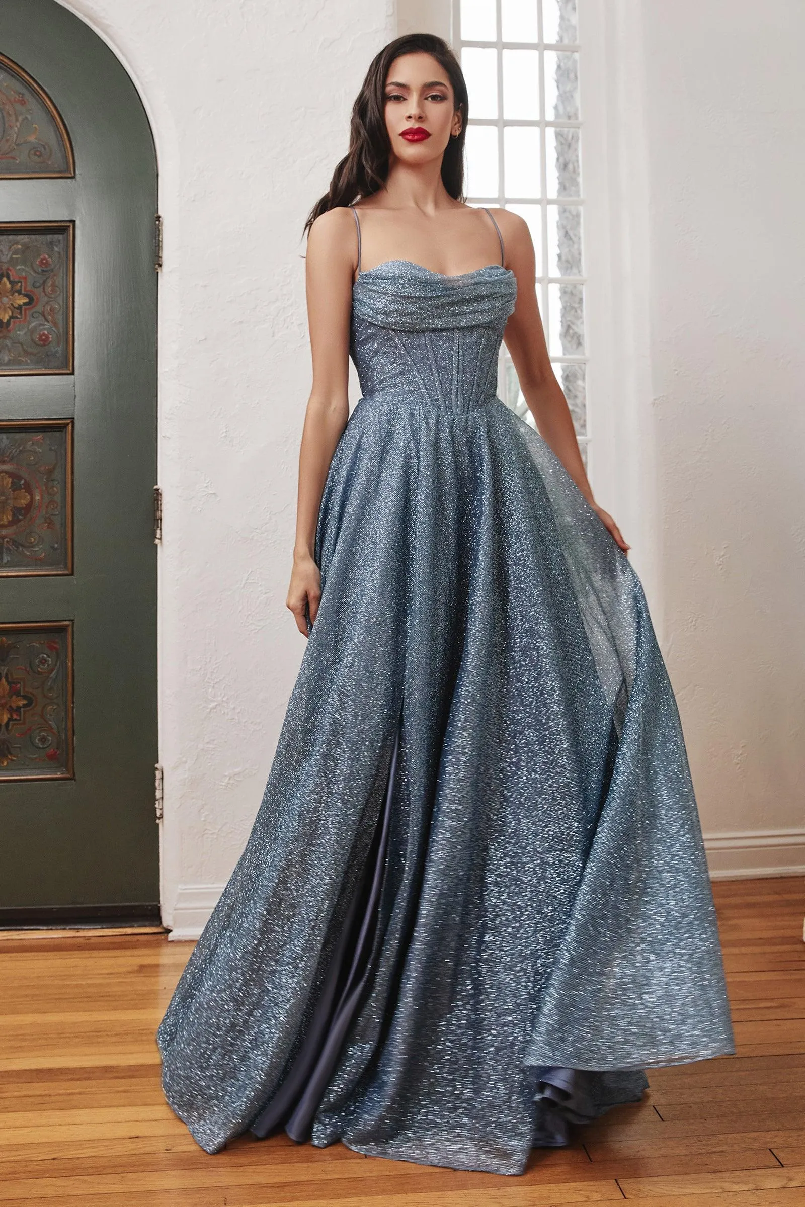 Cinderella Divine CD252 Sparkling Long Evening Prom Gown