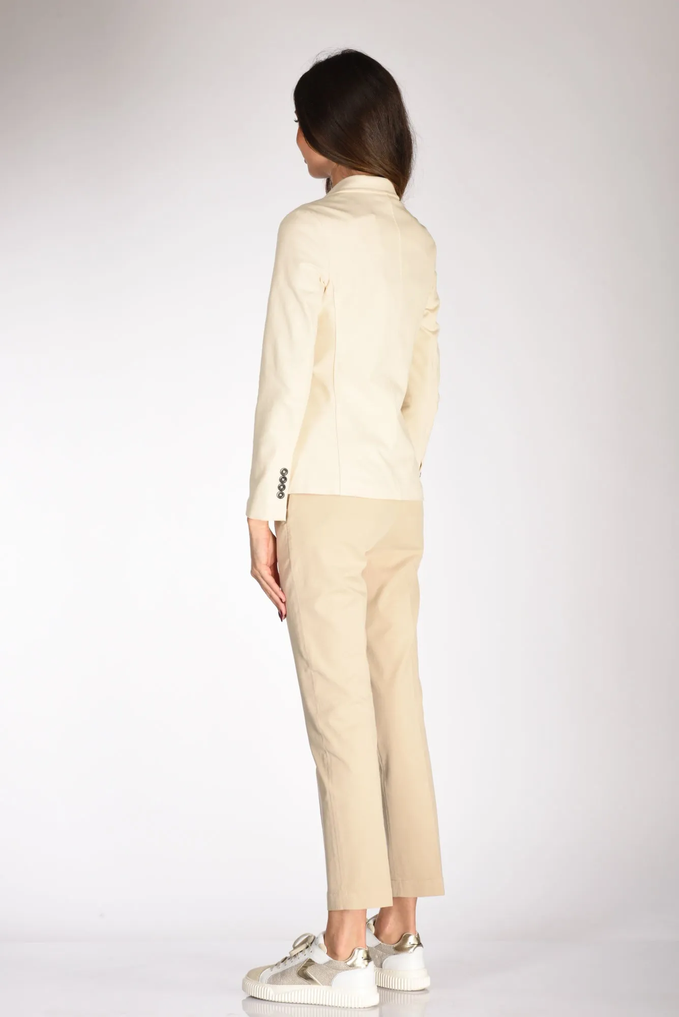 Circolo 1901 Blazer Piquet Bianco Naturale Donna